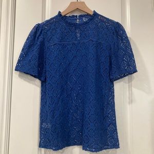 Forever 21 Blue Crochet Blouse